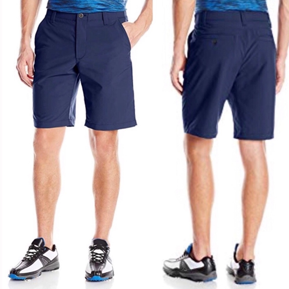 UNDER ARMOUR Match Play Golf Shorts Navy Blue Waist 38
